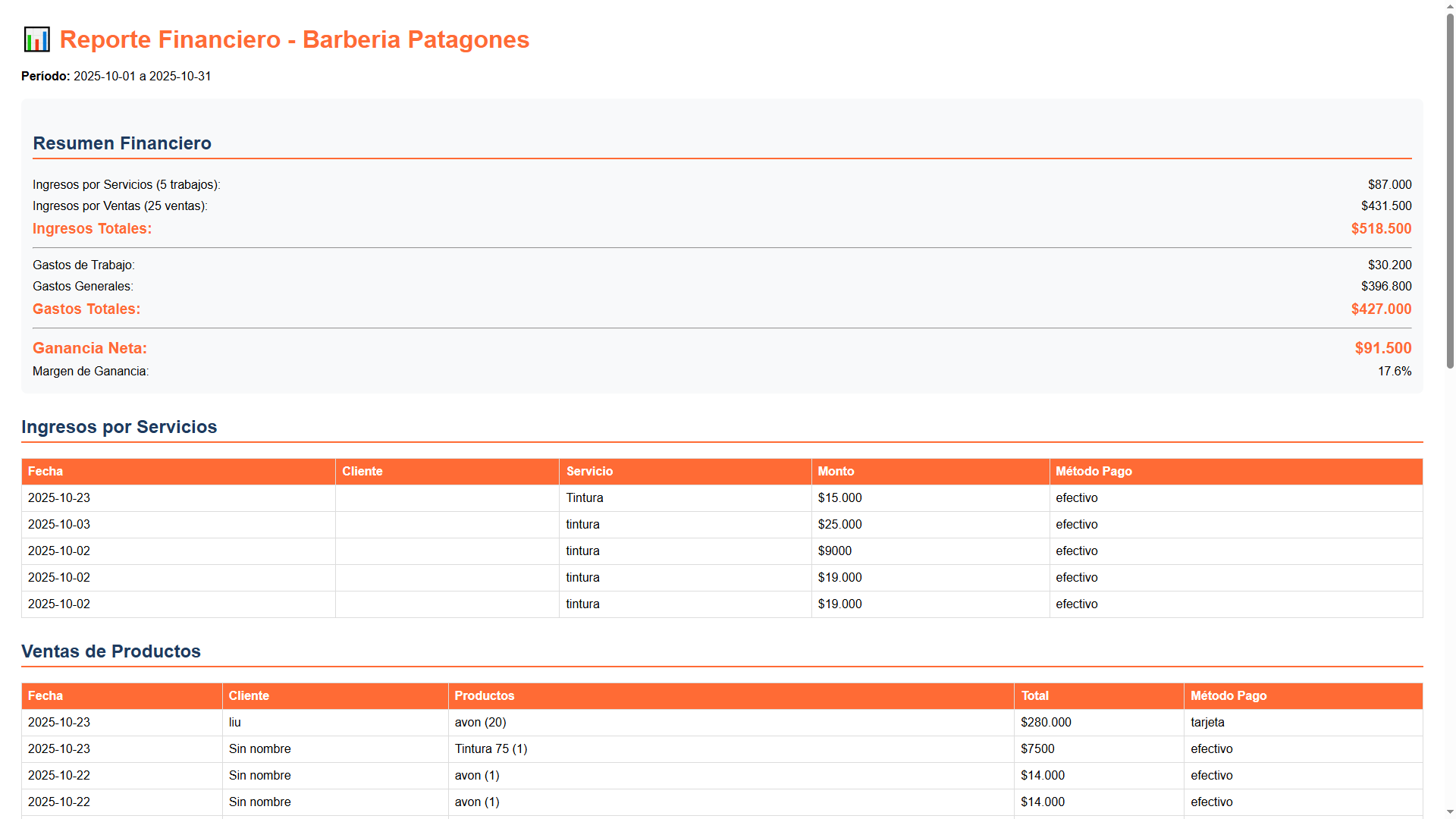 Informes Exportables